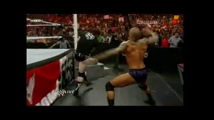 Wwe Raw Randy Orton rkos Justin Gabriel and Sheamus 