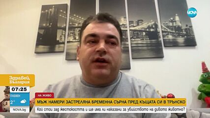 Мъж намери застреляна бременна сърна пред къщата си в Трънско