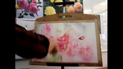 Как се рисуват рози-демонстрация от Adisorn Pornsirikarn (акварел) част 4/5