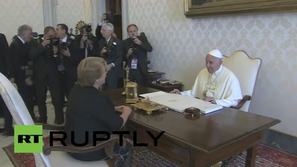 Vatican City: Pope Francis welcomes Chilean President Bachelet