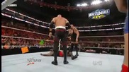 Kane Big Show hits a Double Chokeslam on Ezekiel Jackson