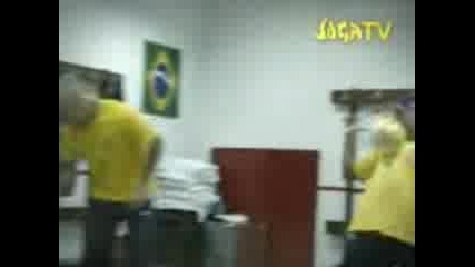 Отборът На Бразилия Преди Мач