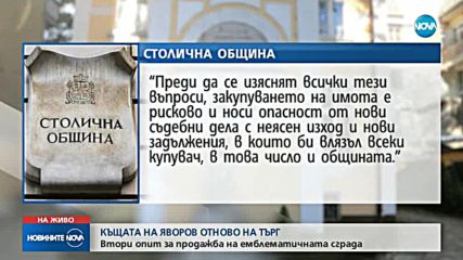 Къщата на Яворов отново на търг