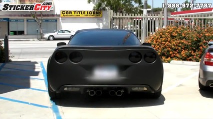 Matte Black Chevy Corvette Car Wrap