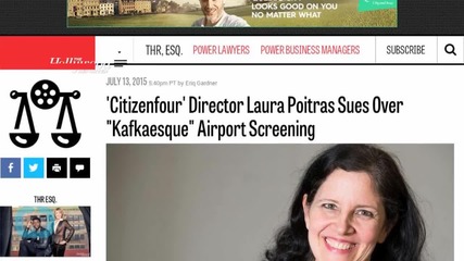 'Citizenfour' Director Laura Poitras Sues Over "Kafkaesque" Airport Screening