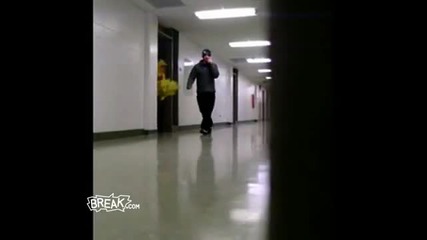 Crazy Chicken Tackles Student 