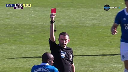 Burnley FC with a Red Card vs. Everton