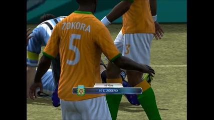 Argentina - Kote D`ivoare goal S.aguero (fifa 12 )