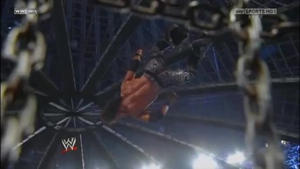 John Morrison jumps out off the Chamber's Ceiling on Sheamus
