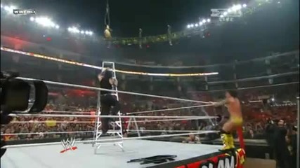 Cm Punk - Springboard Axe Handle to opponent in a Ladder