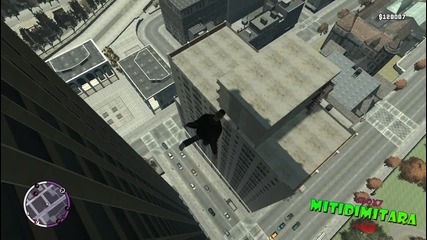 Grand Theft Auto Iv - Луис скача от много висока сграда и оцелява 
