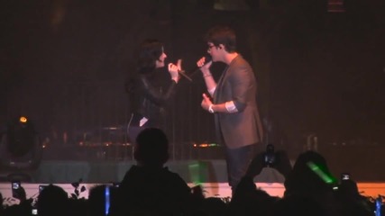 Demi Lovato and Joe Jonas sing _this Is Me_ live in Epcot at Walt Disney World