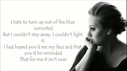 Adele - Someone Like You - Lyrics