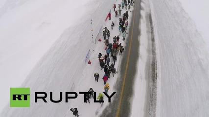 Японски дрон заснема феномена "снежна стена"