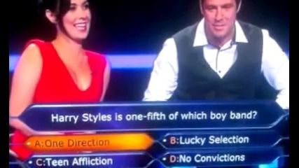 Harry Styles Question On Who Wants To Be A Millionaire!