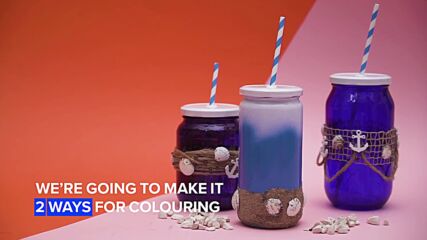Ocean-themed mason jar for your summer drinks