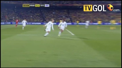 World Cup 2010 Удивителен гол на Форлан - Уругвай 1:0 Юар 