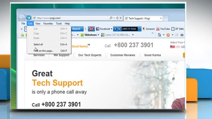 Internet Explorer® 9: How to find text on a webpage on Windows® Vista?