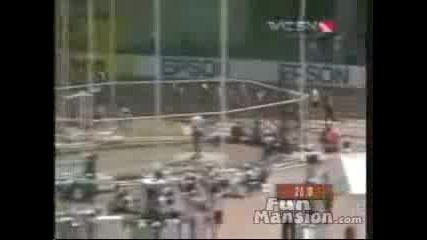 Runner Hits Hurdle With Face 