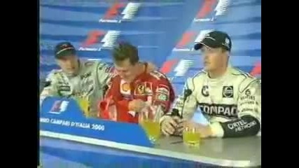 Шумахер се разплаква на пресконференция Монца 2000