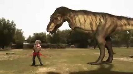 Groin Shot - Fred vs. T - Rex