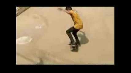 Skateboarding.