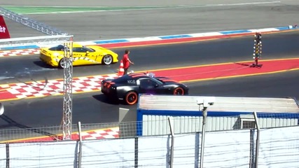 Corvette Z06 vs. Corvette Z06 Geiger Drag Racing