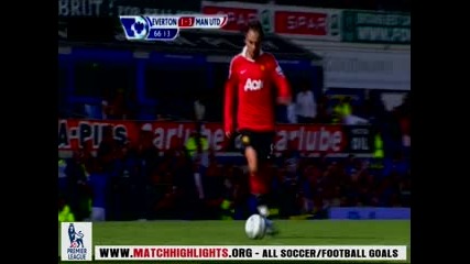 Бербатов гол - Everton 3 - 3 Manchester United 