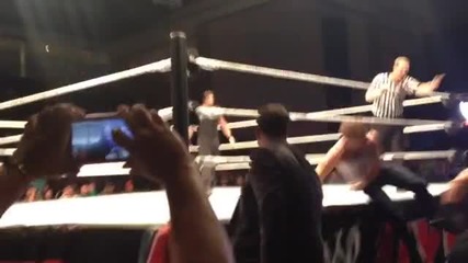 Dean Ambrose attacks Seth Rollins