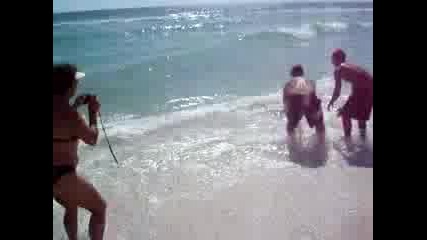 Жива акула на плажа 