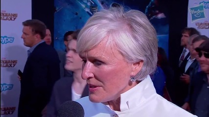Звездата Глен Клоуз дава интервю на премиерата на филма си Пазители на Галактиката (2014)