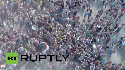 Russia: Drone captures Festival of Colours at Moscow’s Izmaylovo Kremlin