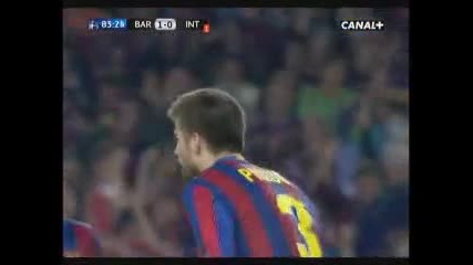 Барселона - Интер Милано 1 - 0 Пике Гол! 