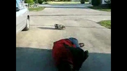 Дебел скейтър се пребива