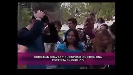 Esposo de Christian Chavez hace escenita en publico