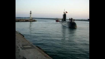Турската Подводница Gur Пристанище Бургас