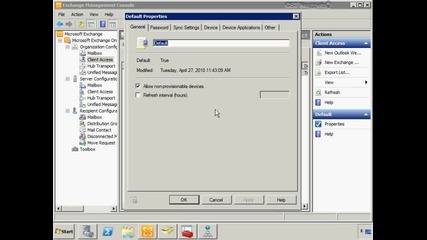 Video 7 - Client Access Server Role Pop & Imap, Activesync, and Outlook Anywhere
