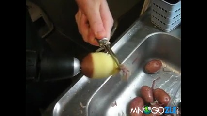 Как се белят картофи за секунди ! 