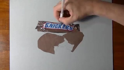 Реалистично рисуване на Snickers bar