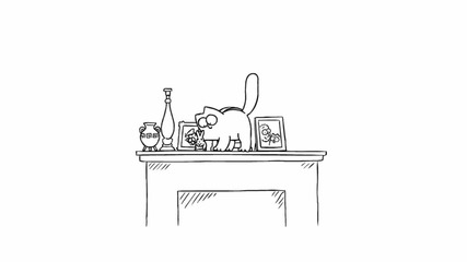 Simon's Cat in "shelf Life"