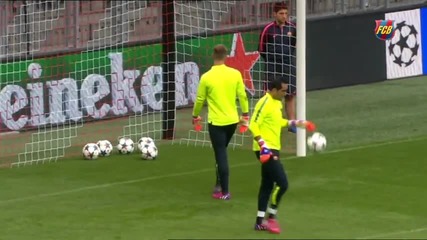 Тренировката на Барселона в Мюнхен