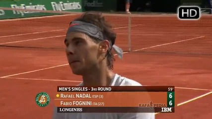 Nadal vs Fognini - Roland Garros 2013!