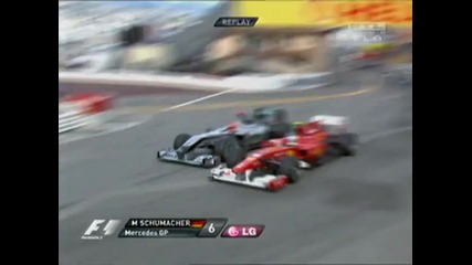 Шумахер срещу Алонсо Формула 1 2010 Гран при на Монако 
