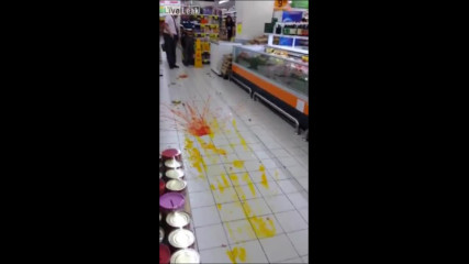 Crazy Woman in Grocers Shop