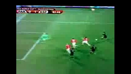 Spain vs paraguay 1:0 Goal David Villa 