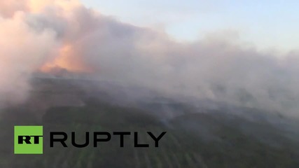 Украйна: Яценюк наблюдава приближаването на горския пожар към Чернобил