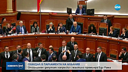 Опозицинен депутат напръска с мастило премиера Еди Рама