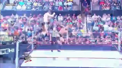 Randy Orton Dropkicks Cody Rhodes in mid air