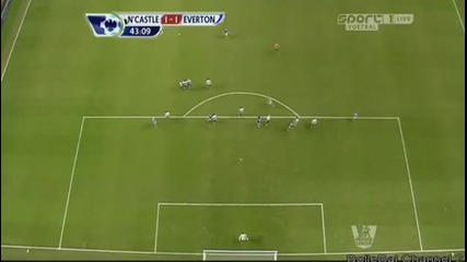 Leighton Baines Goal Newcastle 1 - 1 Everton