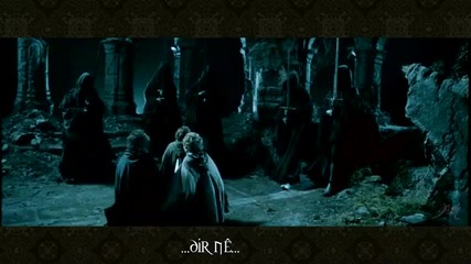 Lord of the Rings - Ringwraiths on Weathertop with lyric 